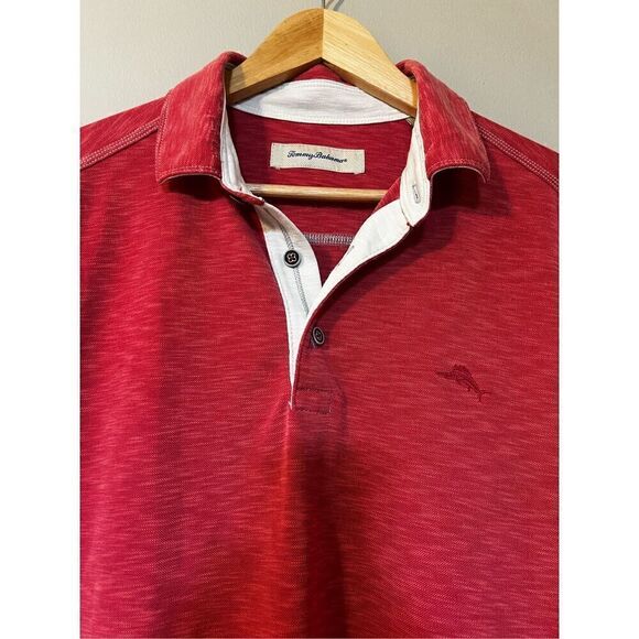 Tommy Bahama Men’s Size Medium Polo Shirt Red Short Sleeve Casual Golf Top - Picture 3 of 8